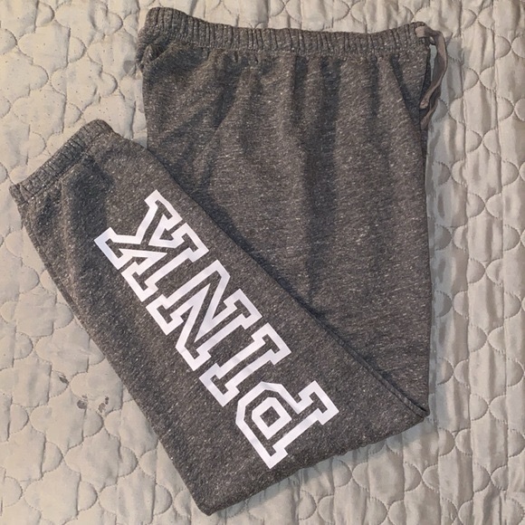 PINK Victoria's Secret Gray Track Pants & Hoodie Set with Logo - Picture 6 of 7